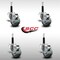 Service Caster 3'' SS Gray Poly Swivel 3/4'' Expanding Stem Caster Set with Brake, 4PK SCC-SSEX20S314-PPUB-TLB-34-4 - alternate 4